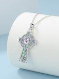 wholesale 925 Sterling Silver Celtic Knot Cross Pendant with Abalone Shell Inlay s for Women and Men-0-1