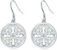 wholesale 925 Sterling Silver Celtic Knot Circle Drop Earrings Irish s for Women-Celtic Style-16