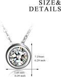 wholesale 925 Sterling Silver CZ Solitaire Pendant Chain Necklace for Women & Girls-0-3