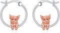 wholesale 925 Sterling Silver Yorkshire Terrier Dog Hoop Earrings - Adorable Pet s for Women and Girls-0-0