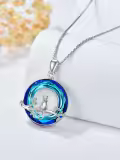 TOUPOP Sterling Silver Crystal Cat Necklace Gifts For Women Girls-0-3