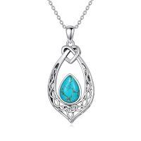 wholesale 925 Sterling Silver Celtic Knot Pendant With Turquoise-Turquoise