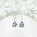 wholesale 925 Sterling Silver Teardrop Abalone Shell Inlay Filigree Drop Earrings-0-3