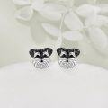 wholesale 925 Sterling Silver Black Crystal Dog Stud Earrings s for Women-0-1
