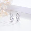 wholesale S925 Sterling Silver Hollow Cross Hoop Earrings for Women and Girls-0-2