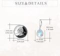 wholesale 925 Sterling Silver Blue Mother of Pearl Drop Earrings with Floral Design-0-4
