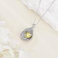 wholesale Sterling Silver Yellow Gold Plated Gemstone Tree of Life Pendant Necklace-0-163