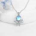 wholesale 925 Sterling Silver Opal Octopus Pendant Necklace for Women Girls Mothers Day Gift-0-3