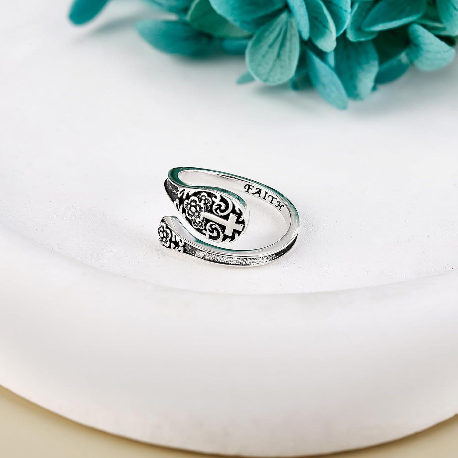  Sterling Silver Spoon Rings for Women Vintage Thumb Rings Jewelry -0-3
