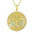 wholesale 925 Sterling Silver Tree Of Life Pendant Necklace Wholesale With Green Gemstone-0-92
