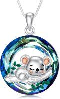 wholesale TOUPOP Koala Necklace 925 Sterling Silver Cute Animal Pendant Necklace With Crystal Koala Jewelry Gifts For Women Animal Lovers -0-0