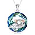 TOUPOP 925 Sterling Silver Crystal Koala Pendant Necklace Animal Jewelry Gifts-0-0