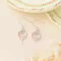TOUPOP Sterling Silver Rose Heart Butterfly Initial S Letter Drop Dangle Earrings-0-3
