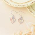 TOUPOP Sterling Silver Rose Heart Butterfly Initial S Letter Drop Dangle Earrings-0-3