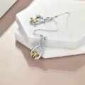 wholesale 925 Sterling Silver Rose & Gold Bee Honeycomb Drop Earrings Gift for Her-0-4
