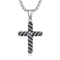 TOUPOP Stainless Steel Zircon Cross Necklace for Men Women Y2k Punk Hip Hop Gift-0-0