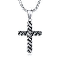 TOUPOP Stainless Steel Zircon Cross Necklace for Men Women Y2k Punk Hip Hop Gift-undefined