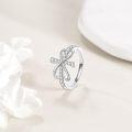 wholesale 925 Sterling Silver Infinity Cross CZ Studded Open Adjustable Ring for Women-0-1
