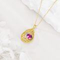 wholesale Sterling Silver Yellow Gold Plated Gemstone Tree of Life Pendant Necklace-0-92