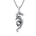 wholesale 925 Sterling Silver Dragon Pendant Necklace for Men Women Valentines Day Gifts-0-0