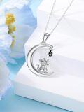 wholesale TOUPOP Moon Necklace 925 Sterling Silver Fox/cat/mermaid/fairy Pendant Jewelry Anniversary Birthday Gifts For Women -0-1
