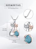 wholesale 925 Sterling Silver Turquoise Cats Hugging Pendant Necklace for Women Girls Valentines Day Gifts Jewelry-0-4