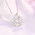 wholesale 925 Sterling Silver Opal Daisy Pendant Necklace for Women Spring Flower -0-1