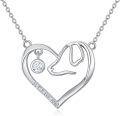 wholesale 925 Sterling Silver Heart Pendant with Cubic Zirconia and Moissanite Chain (Hypoallergenic)-0-0