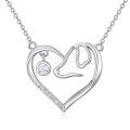 wholesale 925 Sterling Silver Dog Heart Pendant With Diamonds-0-0