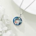 wholesale 925 Sterling Silver Blue Crystal Animal Trio Pendant Necklace-0-3