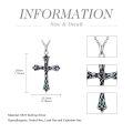 TOUPOP 925 Sterling Silver Abalone Celtic Knot Cross Pendant-0-5
