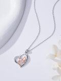 wholesale 925 Sterling Silver Crystal Family Love Forever Heart Pendant Necklace-0-2