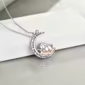 TOUPOP 925 Sterling Silver Cute Animal Necklace Frog Panda Elephant Koala Pig Fox Bunny Wolf-0-4