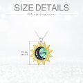 wholesale 925 Sterling Silver Sun Moon Phase Abalone Shell Two Tone Pendant Necklace-0-1