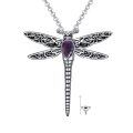 wholesale 925 Sterling Silver Dragonfly Urn Pendant Necklace Turquoise Stone Oxidized Memorial Jewelry-0-6