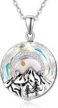 wholesale 925 Sterling Silver Round Mountain Crystal Pendant Necklaces for Women - Religious Gifts Jewelry (Mustard Seed)-0-0