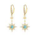 wholesale 925 Sterling Silver Gold-Plated Moonstone & Opal Starburst Leverback Drop Earrings-0-143