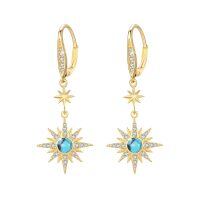 wholesale 925 Sterling Silver Gold-Plated Moonstone & Opal Starburst Leverback Drop Earrings-December (Gold Plated)-December (Gold Plated)