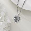 wholesale 925 Sterling Silver Shield Shape Virgin Mary and Child Pendant Necklace for Women Men  45cm Chain Length-0-3