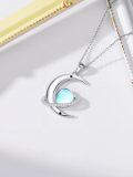wholesale Moon And Planet Necklace Sterling Silver Gemstone Necklace For Women Space Planet Jewelry Christmas Gifts For Women Wife -0-1