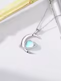 TOUPOP Sterling Silver Gemstone Moon Planet Necklace Space Jewelry Gift-0-1