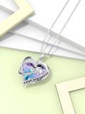 wholesale TOUPOP Valentine's Day Gift For Her Heart Necklace For Women 925 Sterling Silver Necklace For Her I Love You Forever Necklace For Her Wife Amethyst Necklace Birthday Gifts Christmas Gift For Women -0-4