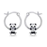 wholesale 925 Sterling Silver Panda Hoop Earrings-Panda Hoop Earrings