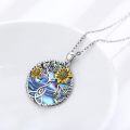 wholesale 925 Sterling Silver Tree of Life Abalone Shell Sunflower Pendant Necklace-0-2
