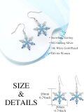 wholesale Christmas Gifts For Women Snowflake Earrings For Women Sterling Silver Snowflake Hook Dangle Earring Winter Snowflake Jewelry For Christmas Xmas Holiday New Year Gifts -0-4