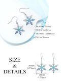 TOUPOP Sterling Silver Snowflake Dangle Earrings Winter Jewelry Christmas Holiday Gifts-0-4