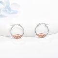 wholesale 925 Sterling Silver 925 Pink Pig Hoop Earrings - Cute Animal s for Women-0-1