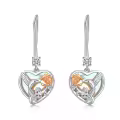 TOUPOP Sterling Silver Moonstone Hummingbird Butterfly Dangle Earrings-0-0
