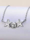 wholesale 925 Sterling Silver Sea Life Necklace with Stars and Sand Dollar Charm Gift for Her-0-3