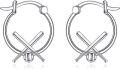 wholesale 925 Sterling Silver Metal Sports Hoops with Crystal Balls - Soccer Baseball Tennis  for Her-0-0